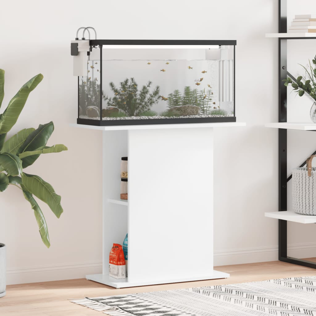 Vidaxl Soporte Acuario Madera Ingeniería Blanco Brillo 75x36x72,5 Cm_1
