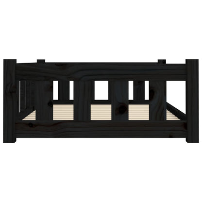 Cama Para Perros Madera Maciza De Pino Negro 95,5x65,5x28 Cm / Vetonek_0