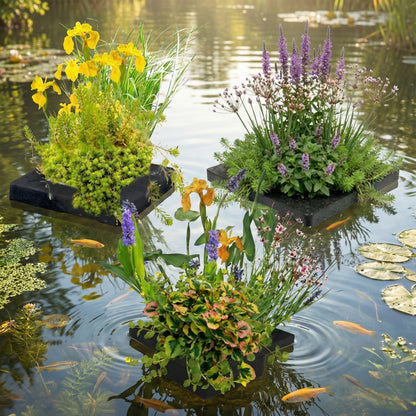 Set Isla De Plantas Estanque 3 Piezas - Sistema Completo 12 Plantas_1