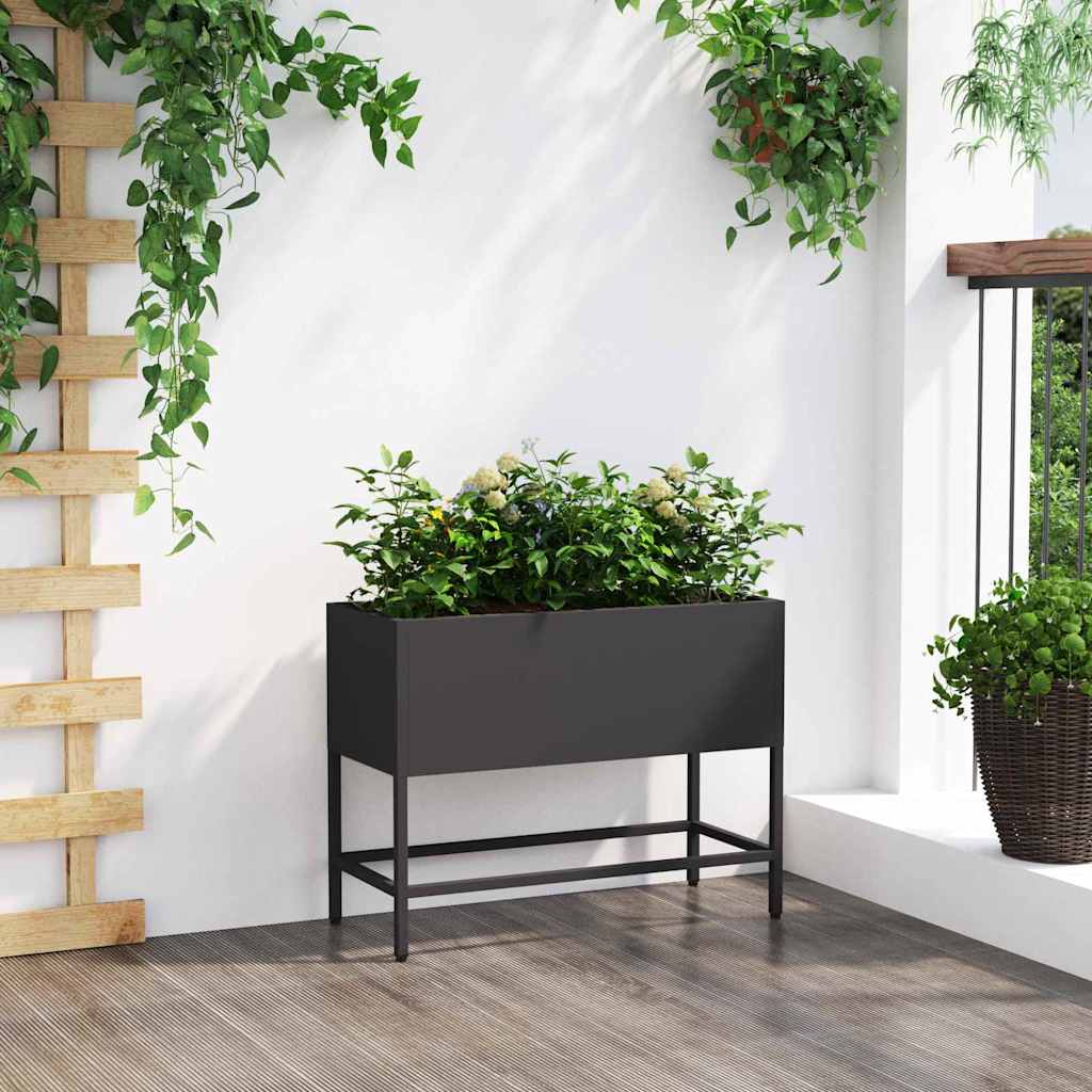 Jardinera Elevada Negro 60 X 26 X 45 Cm Acero_3
