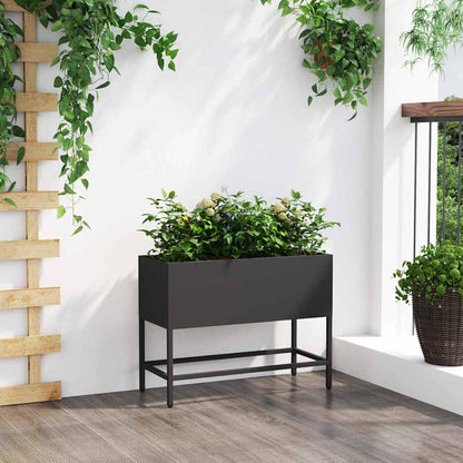 Jardinera Elevada Negro 60 X 26 X 45 Cm Acero_3