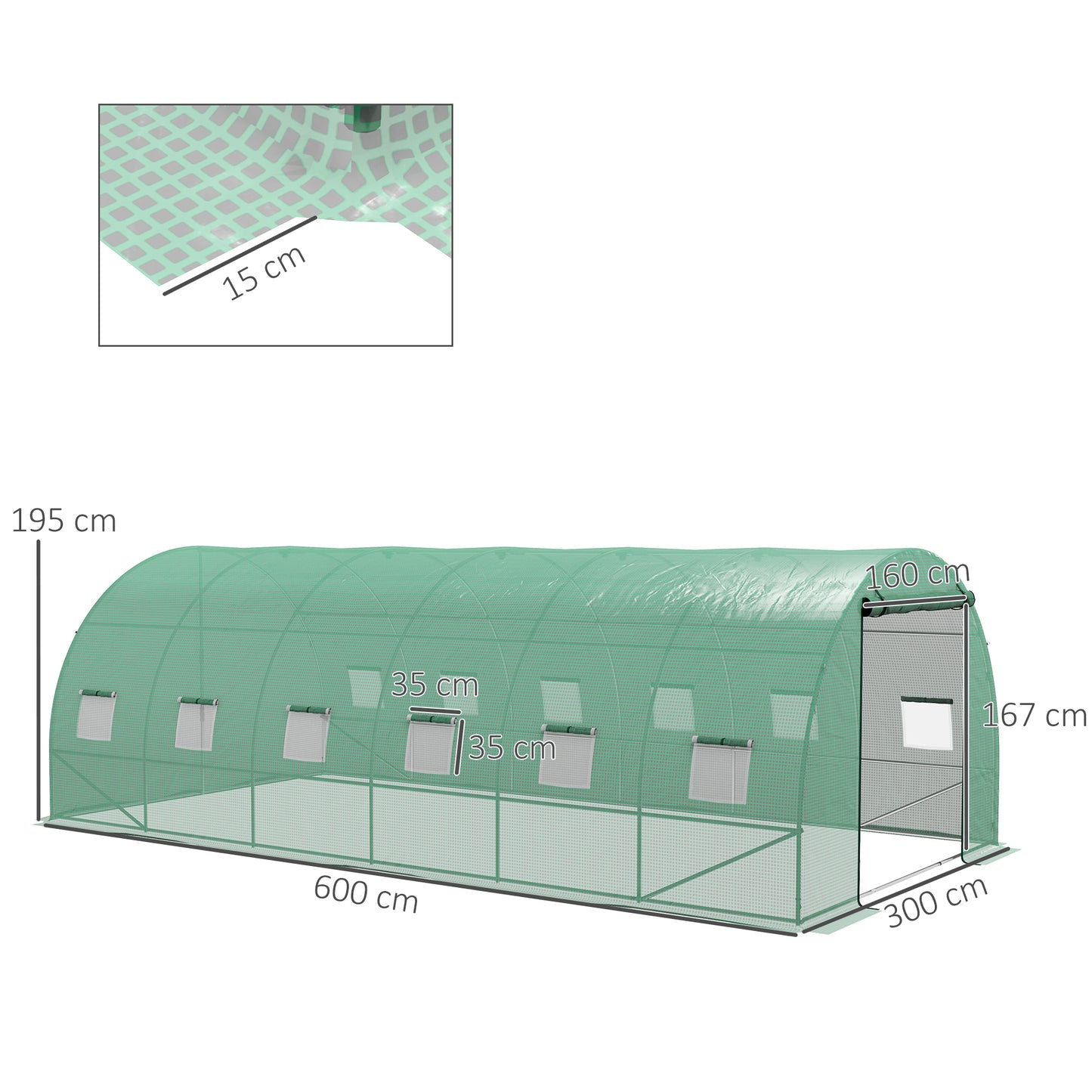 Outsunny Invernadero De Exterior 6x3x2 M Con Sistema De Riego Integrado Verde_2