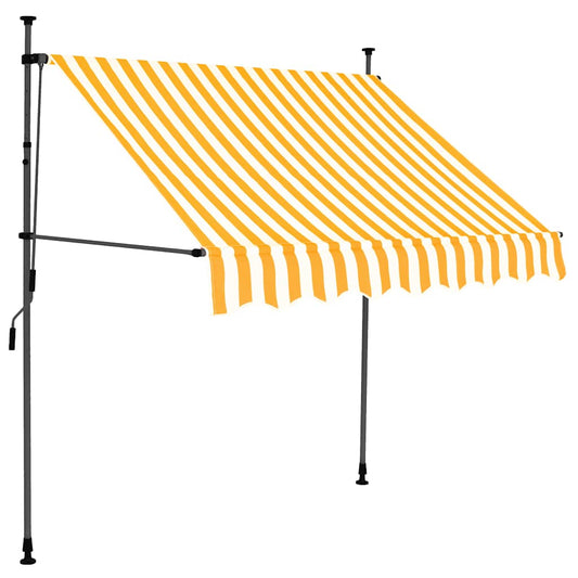 Toldo Manual Retráctil Con Led Blanco Y Naranja 100 Cm_0