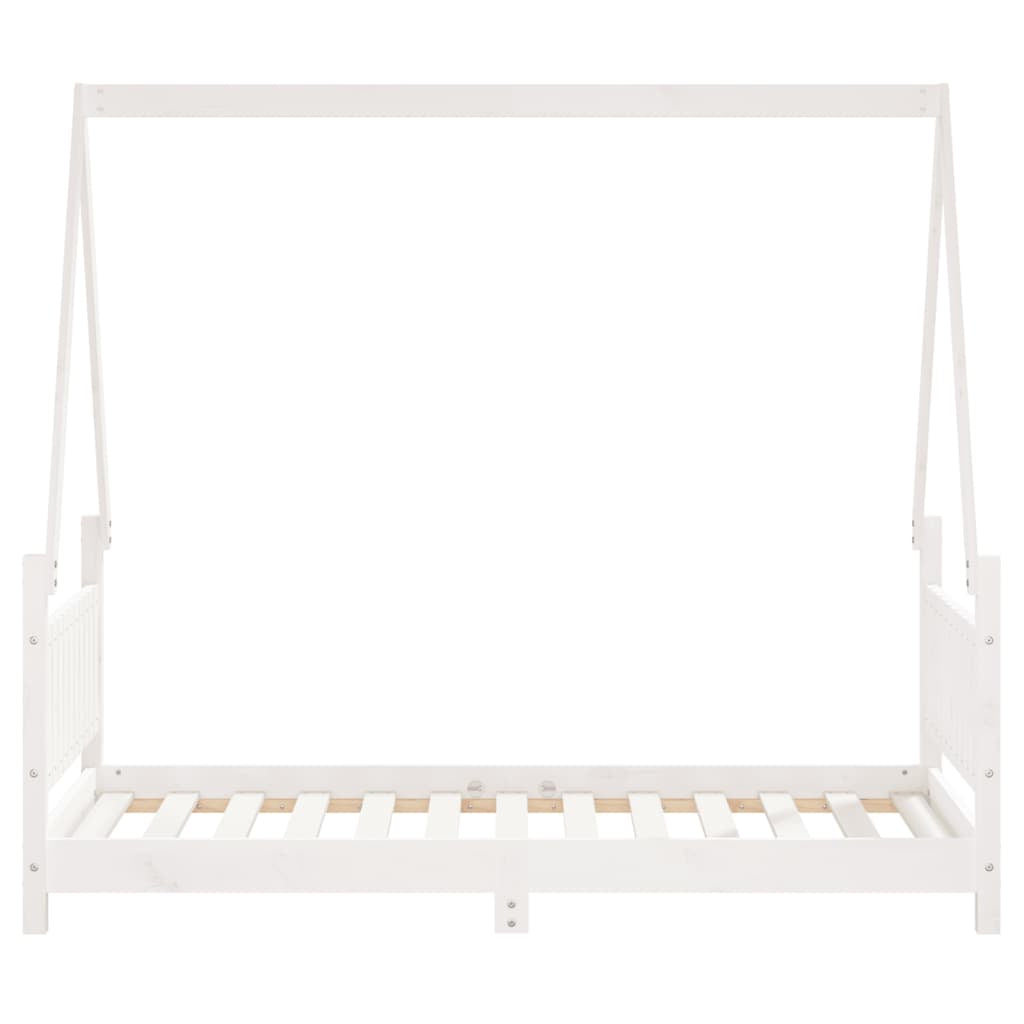 Vidaxl Estructura De Cama Para Niños Madera De Pino Blanco 80x160 Cm_3