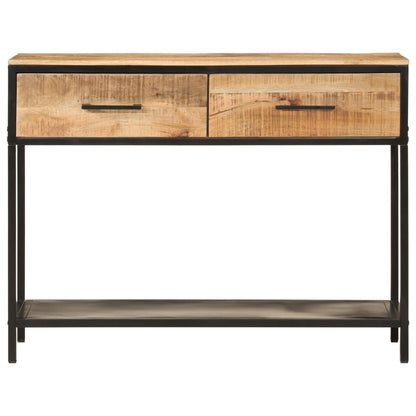 Mesa Consola Madera Maciza De Mango Y Hierro 100x35x76 Cm_1