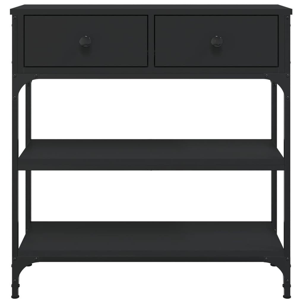 Mesa Consola Madera De Ingeniería Negra 72,5x25x75 Cm_4