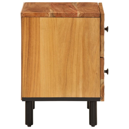 Mesita De Noche De Madera Maciza De Acacia 40x33x46 Cm_3
