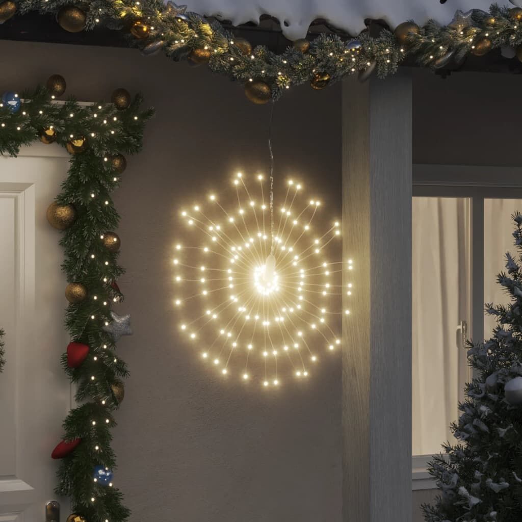 Vidaxl Luces De Navidad De Estrellas 140 Led Blanco Cálido 17 Cm_1