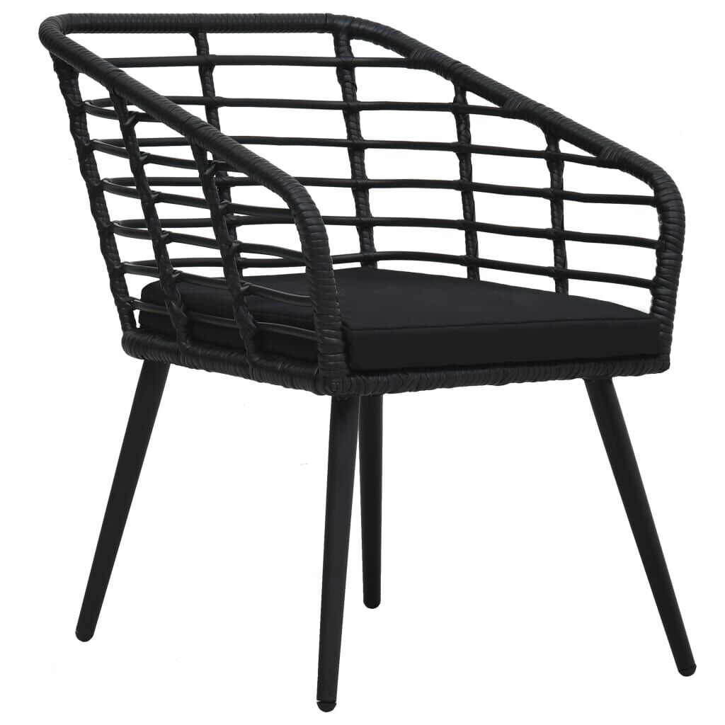 Vidaxl Set De Mesa Y Sillas De Jardín 3 Piezas Ratán Sintético Negro_3