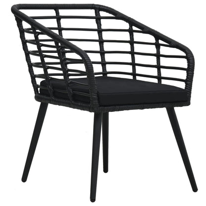 Vidaxl Set De Mesa Y Sillas De Jardín 3 Piezas Ratán Sintético Negro_3