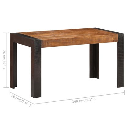 Mesa De Comedor De Madera Maciza De Mango Rugosa 140x70x76 Cm_4