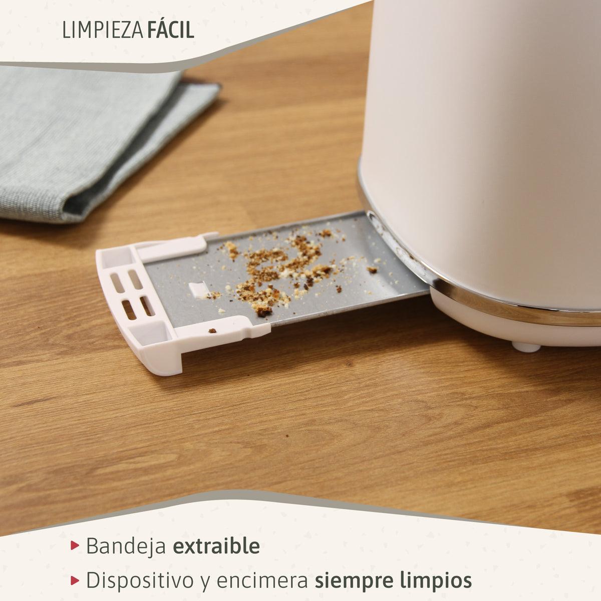 Briebe Nordic Tostadora Pan Ranura Ancha, Tostador 2 Rebanadas, 6 Niveles Tostado, Calientapanecillos, Ta1166wht, Blanco_5