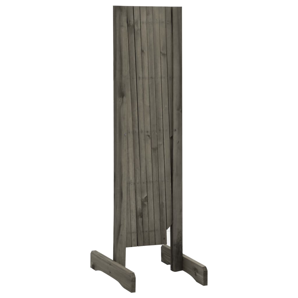 Valla De Jardín Enrejado Madera Maciza De Abeto Gris 150x80 Cm / Vetonek_2