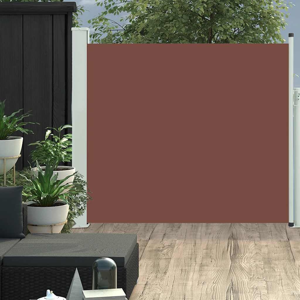 Vidaxl Toldo Lateral Retráctil De Jardín Marrón 100x300 Cm_1