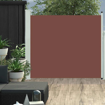 Vidaxl Toldo Lateral Retráctil De Jardín Marrón 100x300 Cm_1