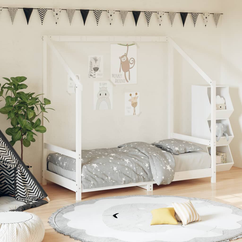 Vidaxl Estructura De Cama Para Niños Madera De Pino Blanco 80x160 Cm_1