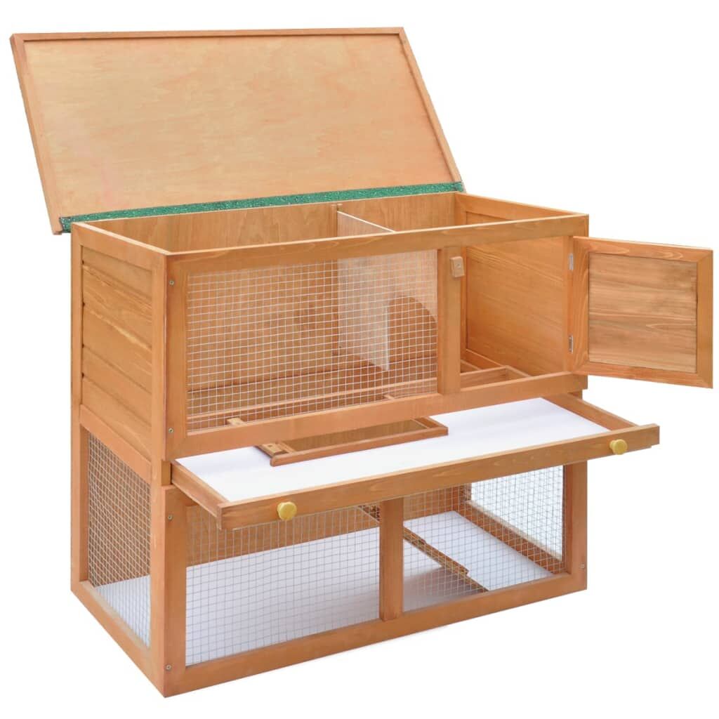 Vidaxl Casa De Animales Pequeños Jaula Conejera 1 Puerta Madera_3