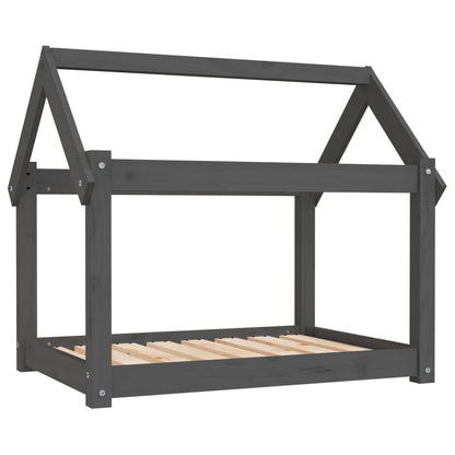 Vidaxl Cama Para Perros Madera Maciza De Pino Gris 81x60x70 Cm_0