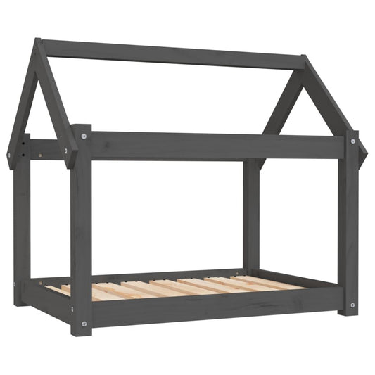 Vidaxl Cama Para Perros Madera Maciza De Pino Gris 81x60x70 Cm_0