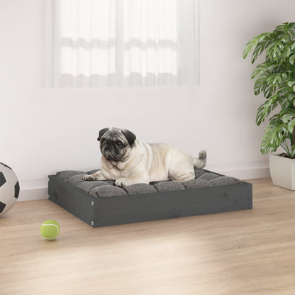 Vidaxl Cama Para Perros Madera Maciza De Pino Gris 61,5x49x9 Cm_1