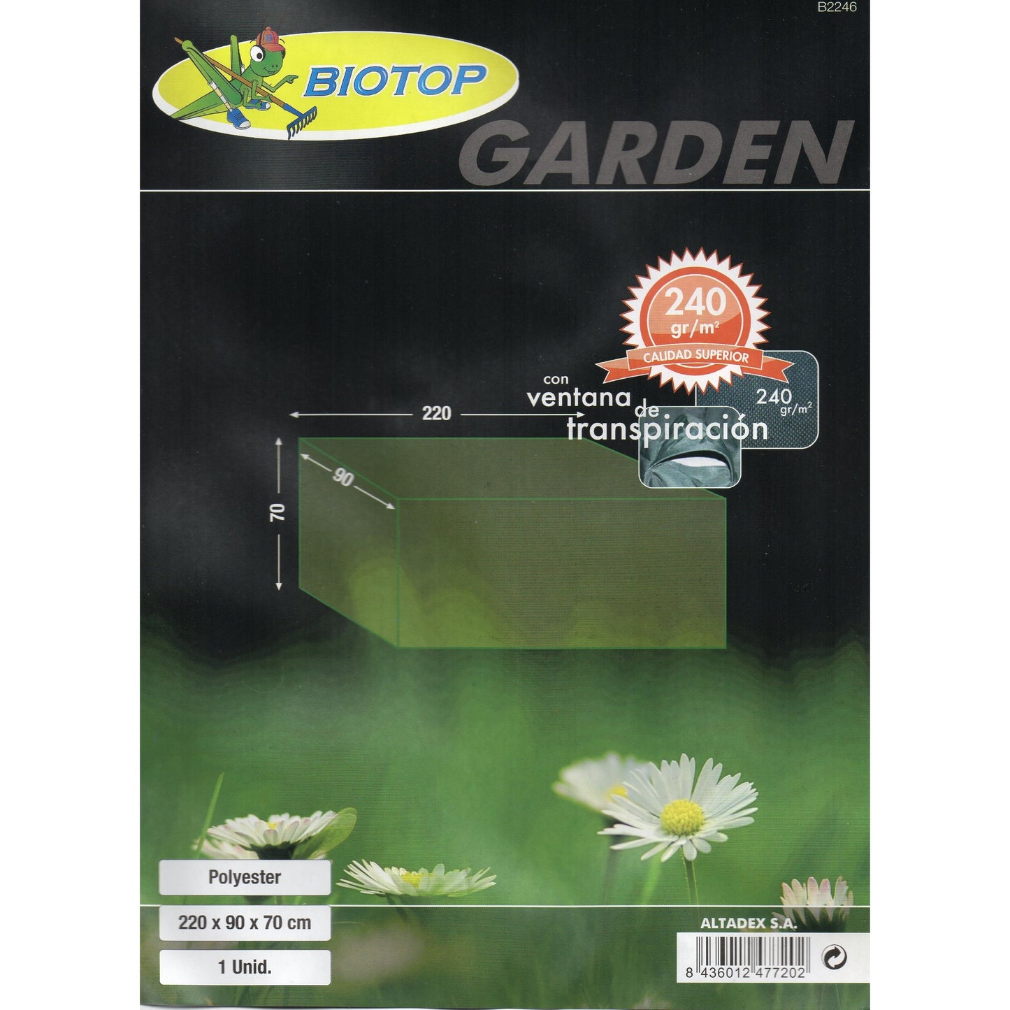 Funda poliéster cubre sofá 220x90x70cm