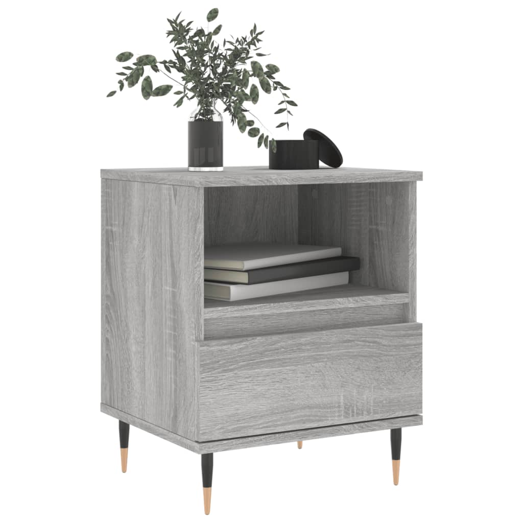 Mesita De Noche 2 Uds Madera Ingeniería Gris Sonoma 40x35x50 Cm_1