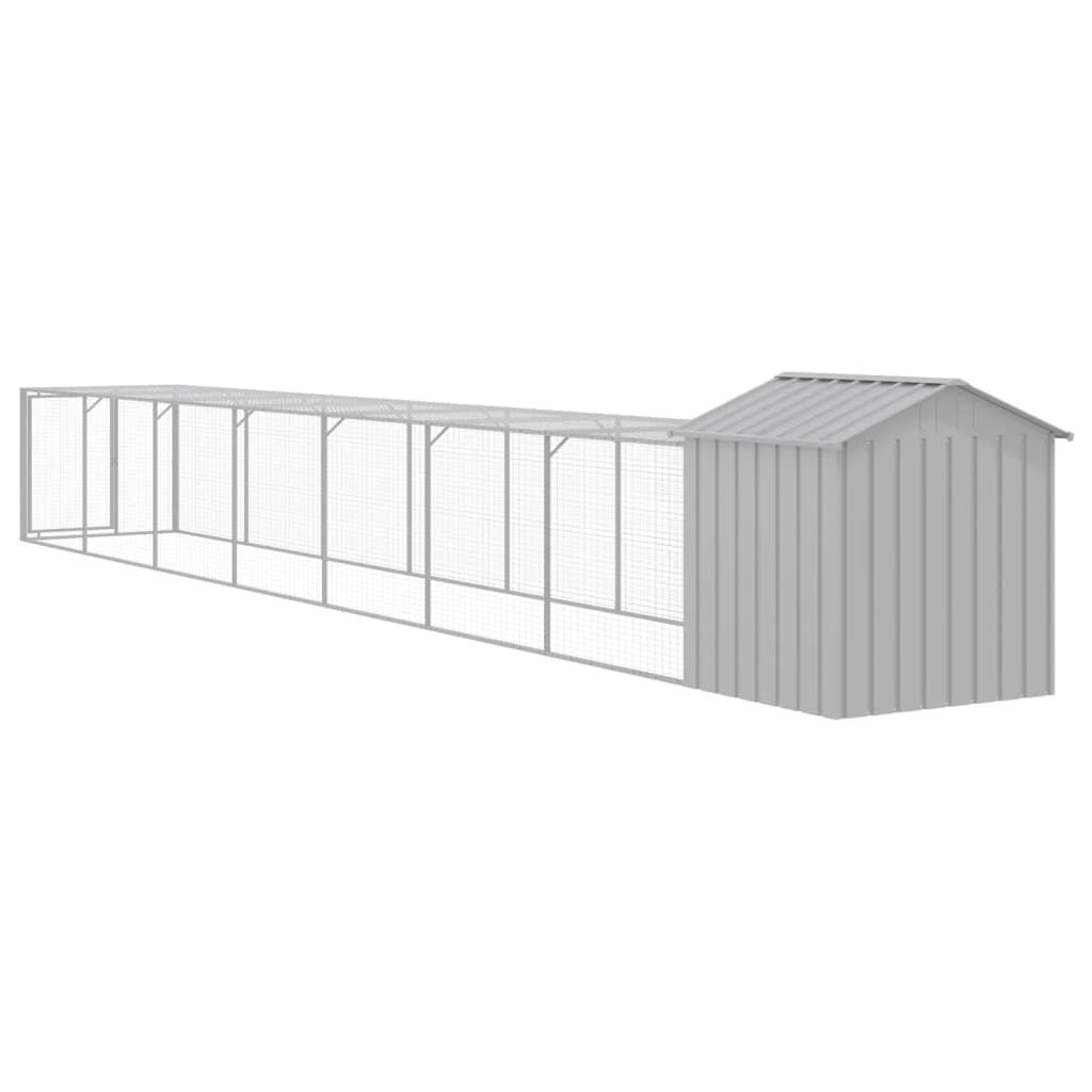 Vidaxl Gallinero Con Corral Acero Galvanizado Gris Claro 117x813x123cm_4