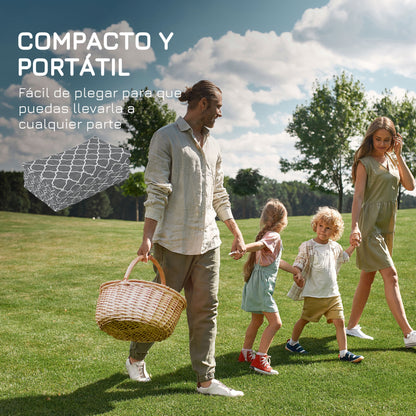 Outsunny Alfombra Exterior 182x274 Cm Reversible De Plástico Impermeable Gris_3