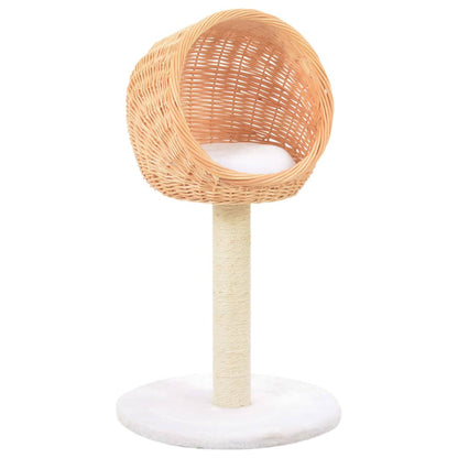 Vidaxl Rascador Para Gatos Con Poste De Sisal Madera Natural De Sauce_0