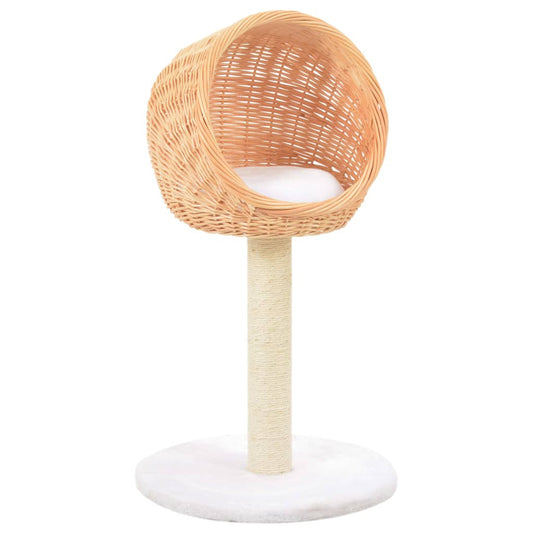 Vidaxl Rascador Para Gatos Con Poste De Sisal Madera Natural De Sauce_0