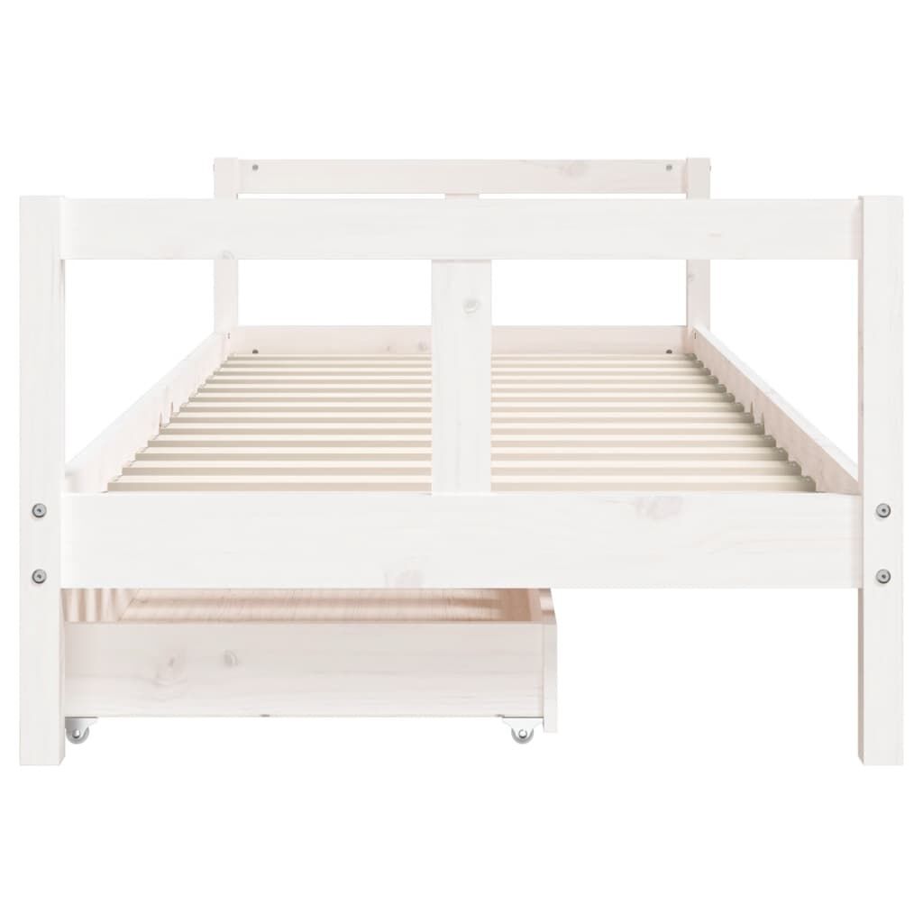 Vidaxl Estructura Cama Niños Con Cajones Madera Pino Blanco 80x200 Cm_4
