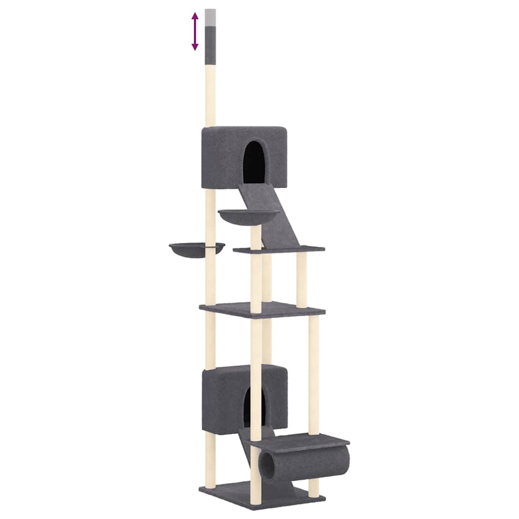 Árbol Rascador Para Gatos Suelo A Techo Gris Oscuro 277-303 Cm_5