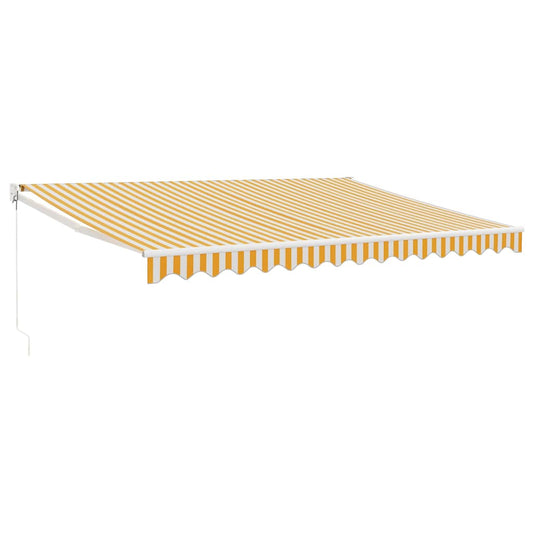 Toldo Retráctil Aluminio Y Tela Amarillo Y Blanco 4x3 M_0