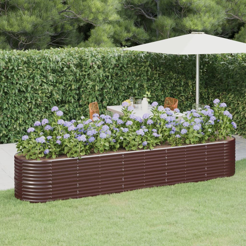 Jardinera Arriate Acero Galvanizado Marrón 368x80x68 Cm_1