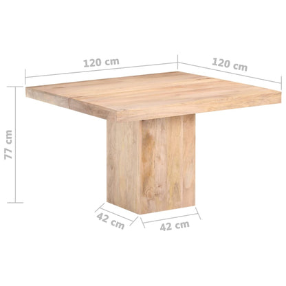 Mesa De Comedor De Madera Maciza De Mango 120x120x77 Cm_4