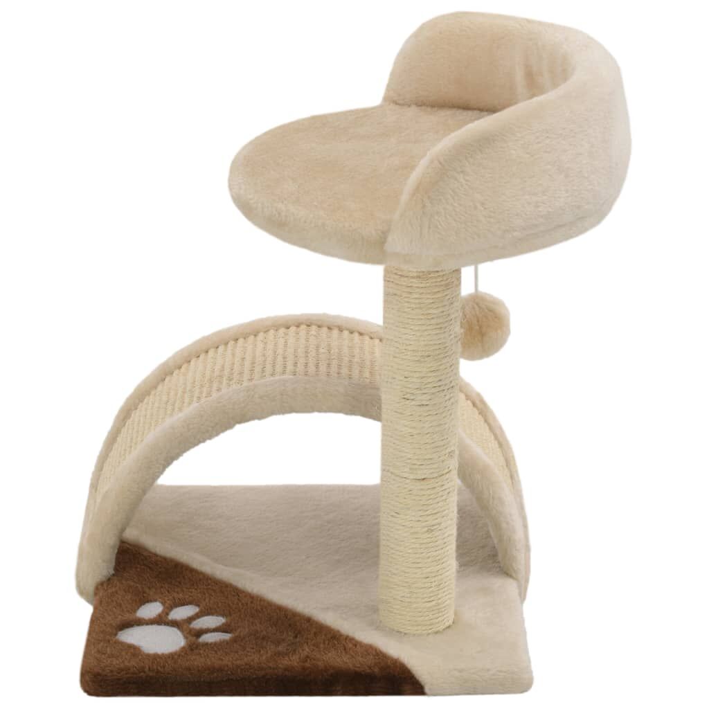 Vidaxl Rascador Para Gatos Con Poste De Sisal 40 Cm Beige Y Marrón_2