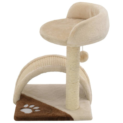 Vidaxl Rascador Para Gatos Con Poste De Sisal 40 Cm Beige Y Marrón_2