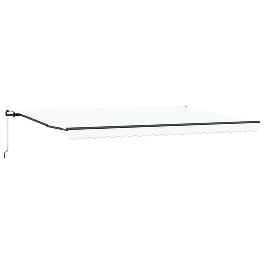 Toldo Retráctil Blanco 500 X 350 Cm Poliéster Y Aluminio_0