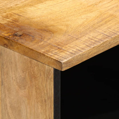 Mesita De Noche De Madera Maciza De Mango Rugosa 40x34x46 Cm_4