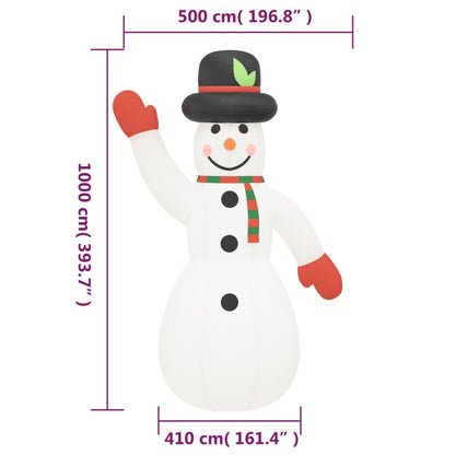 Vidaxl Muñeco De Nieve Inflable De Navidad Con Led 1000 Cm_2