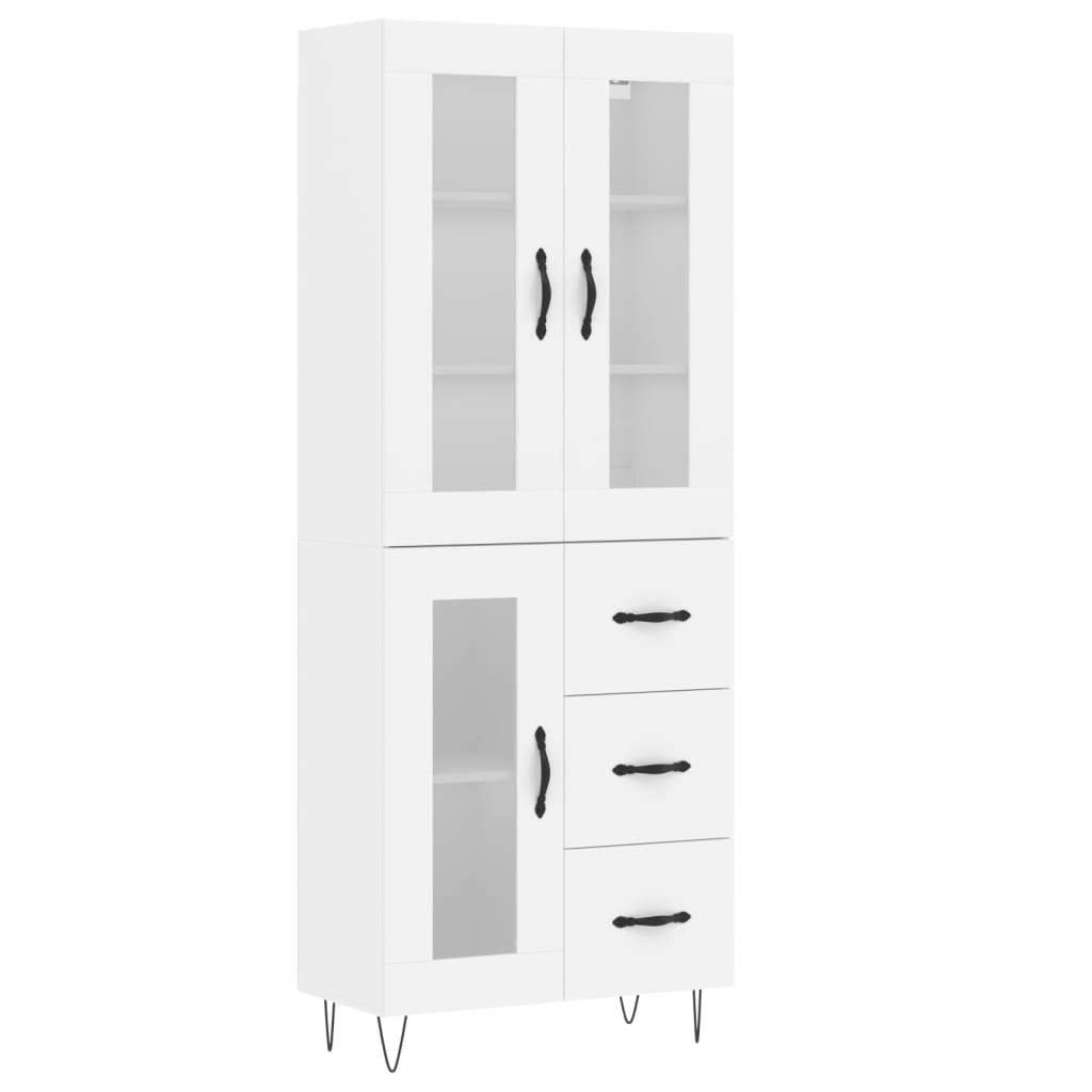 Aparador Alto Madera Contrachapada Blanco 69,5x34x180 Cm_1
