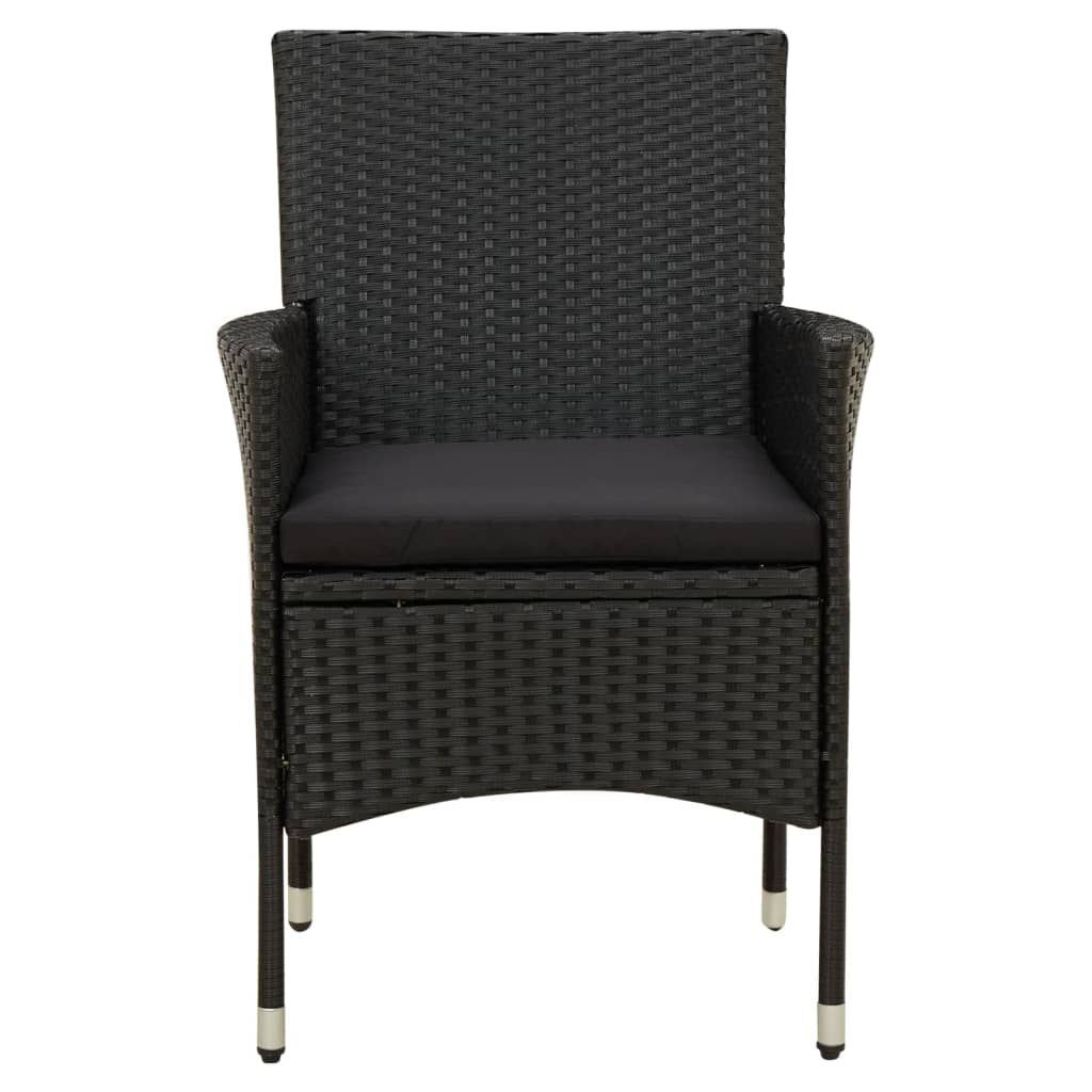 Vidaxl Juego De Comedor De Jardín 7 Piezas Ratán Sintético Negro_3