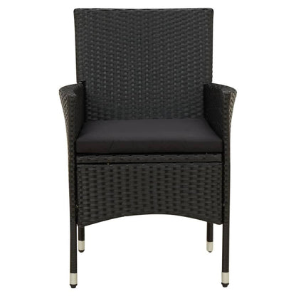 Vidaxl Juego De Comedor De Jardín 7 Piezas Ratán Sintético Negro_3