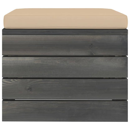 Muebles De Jardín De Palets 5 Piezas Cojines Madera Maciza Pino / Vetonek_5