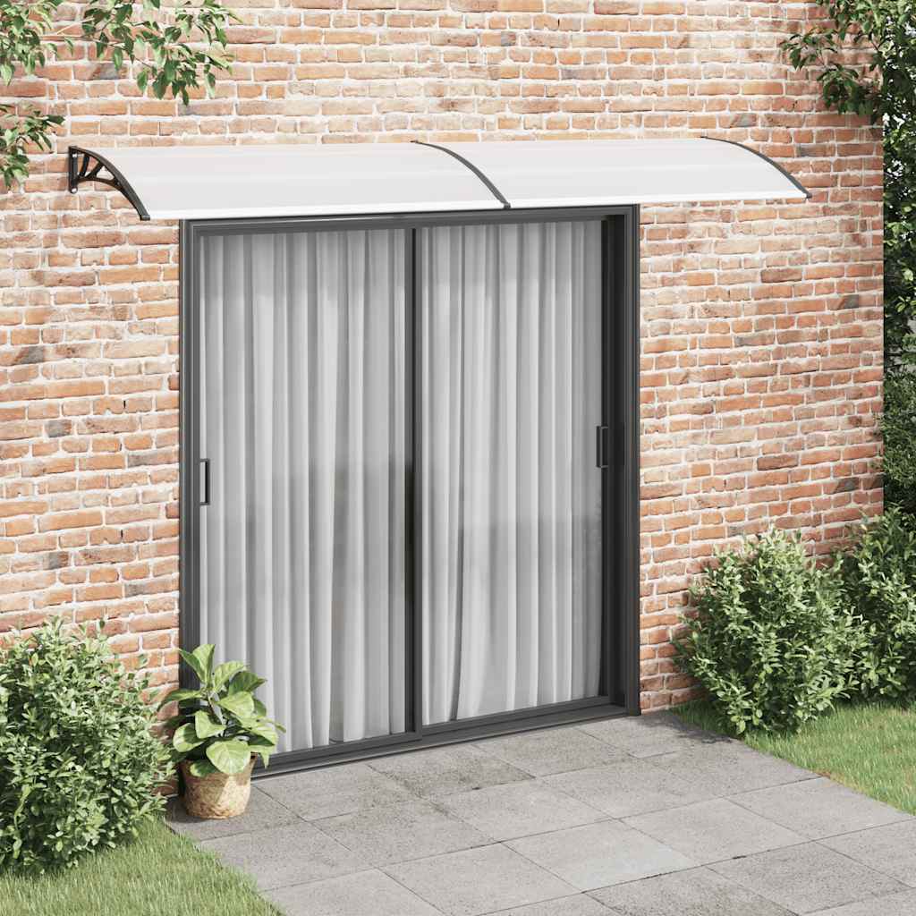 Marquesina Para Puerta Pc Negro Y Transparente 300x75 Cm_1