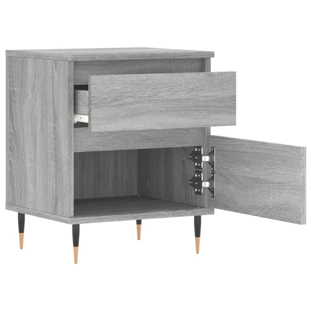Mesita De Noche Madera De Ingeniería Gris Sonoma 40x35x50 Cm_4
