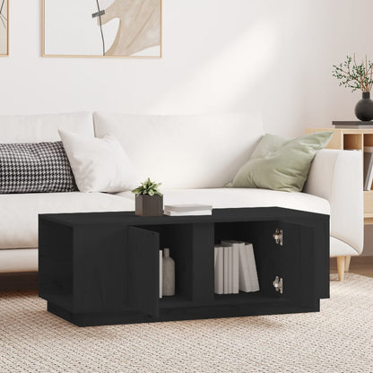 Mesa De Centro De Madera Maciza De Pino Negro 110x50x40 Cm_1