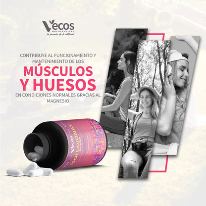 Isoflavonas de soja calcio magnesio zinc Vecos 75 capsulas