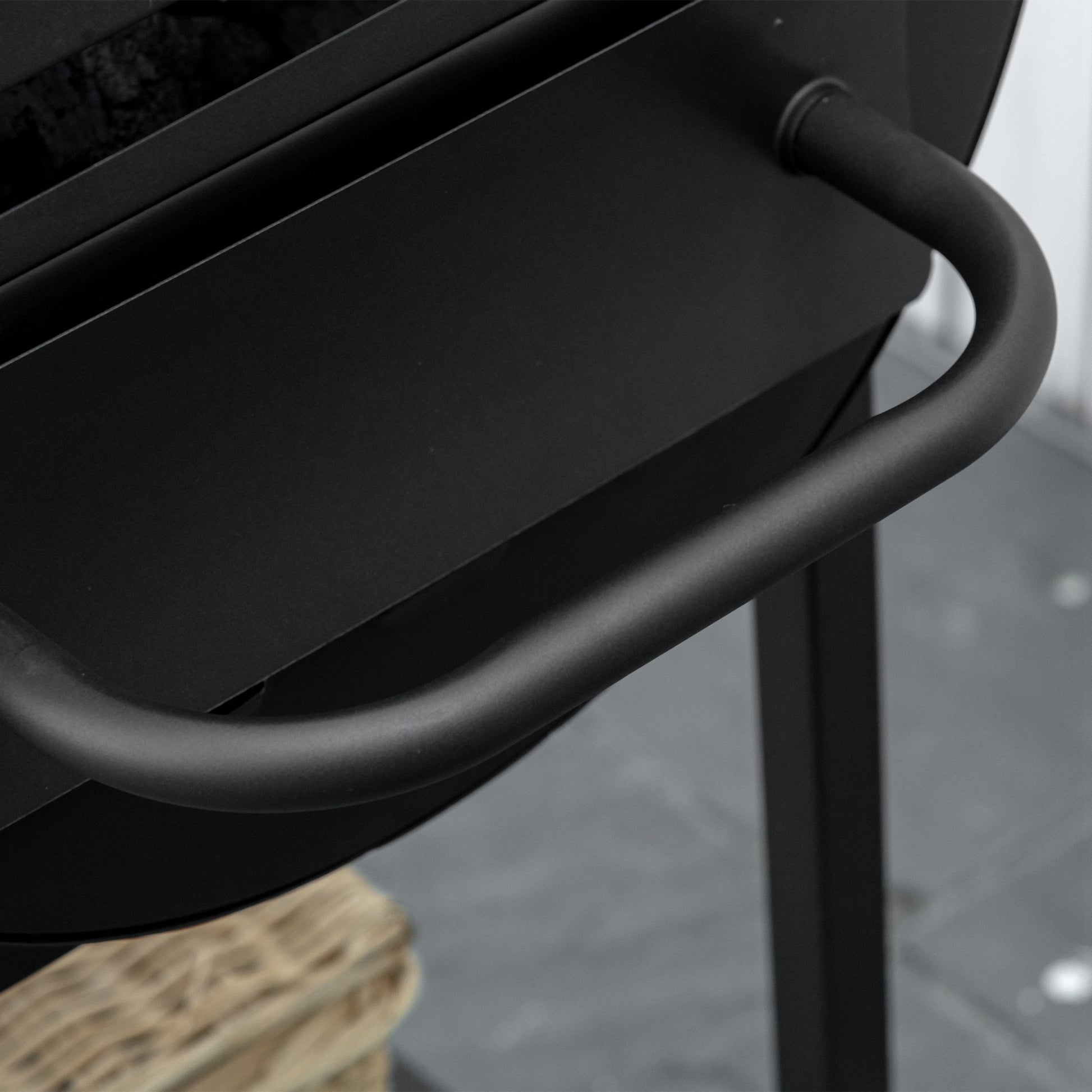 Outsunny Barbacoa De Carbón Con Parrilla Ajustable En Altura Ruedas 90x45x96 Cm_4