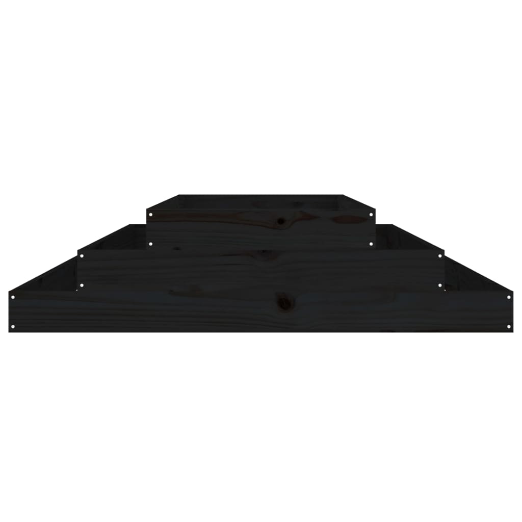 Jardinera Madera Maciza De Pino Negro 110x110x27 Cm_3